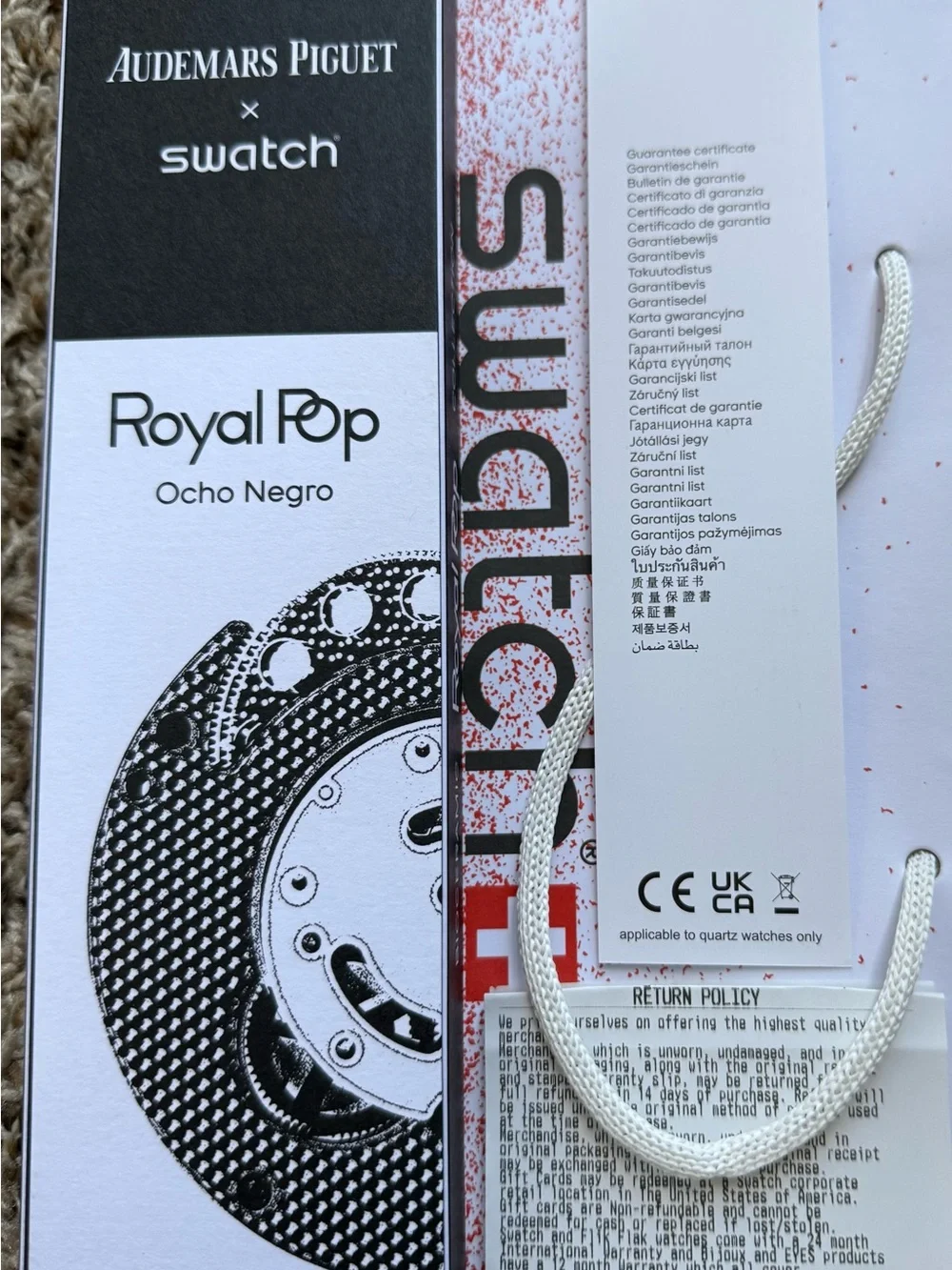 The Swatch x AP Royal Pop OCHO NEGRO Black